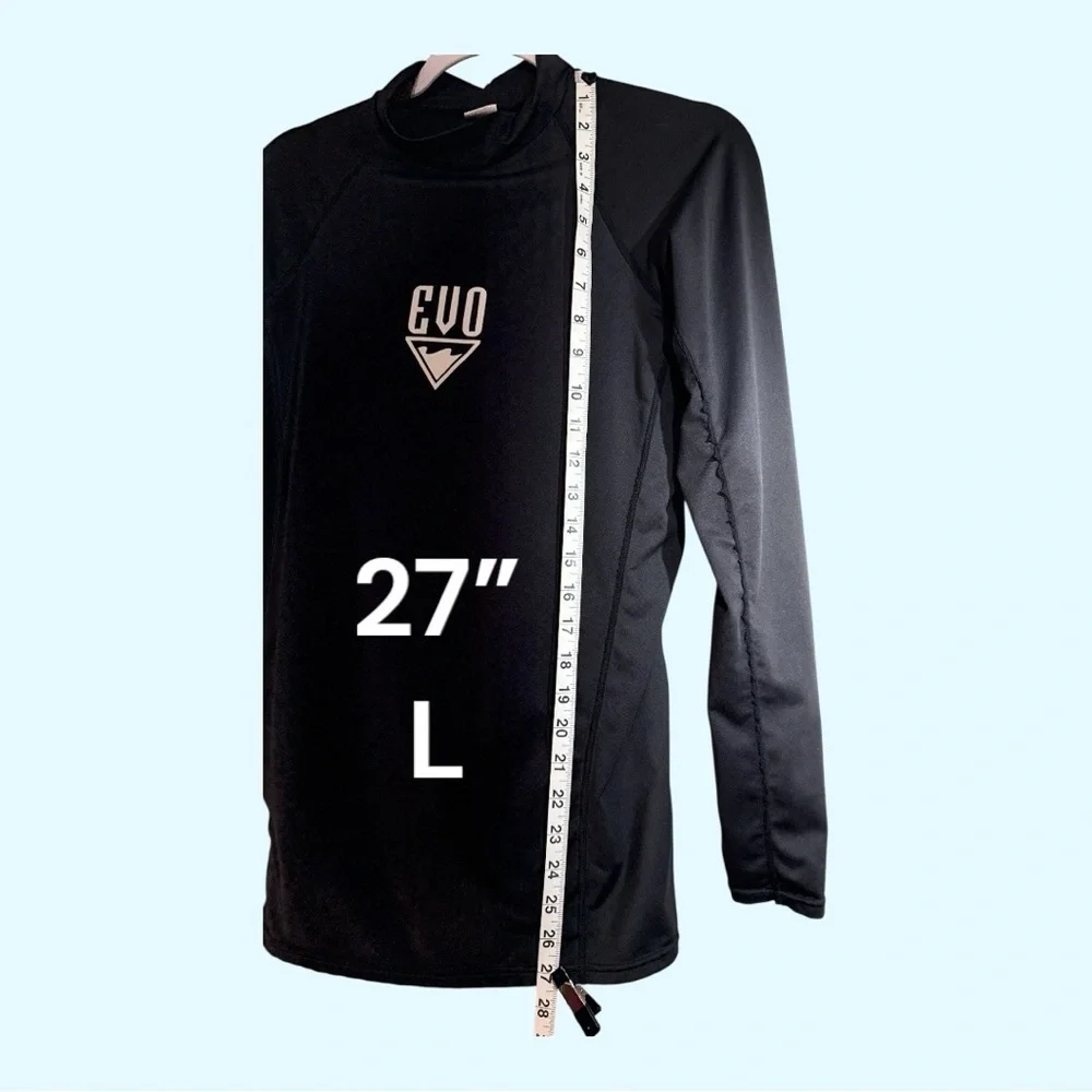 EVO Boys XL Long Sleeve Rash Guard Shirt for Surf & Sand, Black